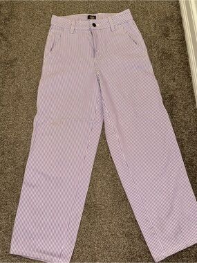 Dickies Hickory Carpenter Work Striped Lavender and White Pants